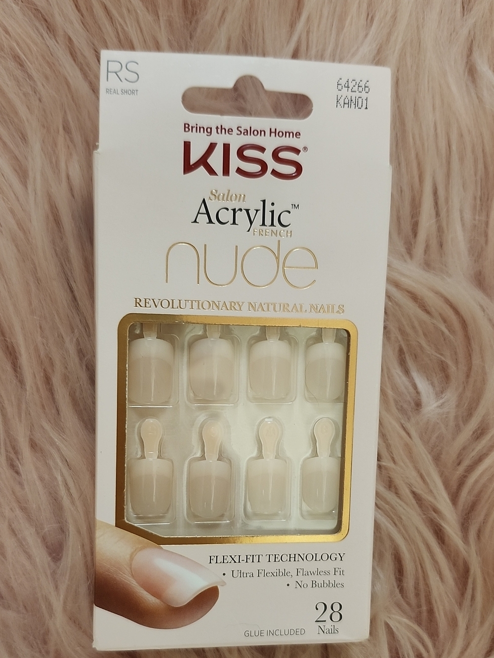 Brand New KISS SALON ACRYLIC FRENCH NUDE False Nails-RS